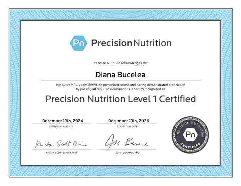 Certificare Nutriție Nivelul 1