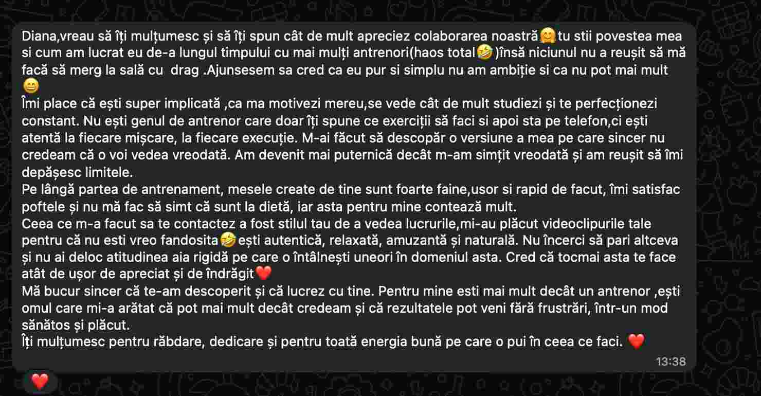Review message from Alexandra Lică