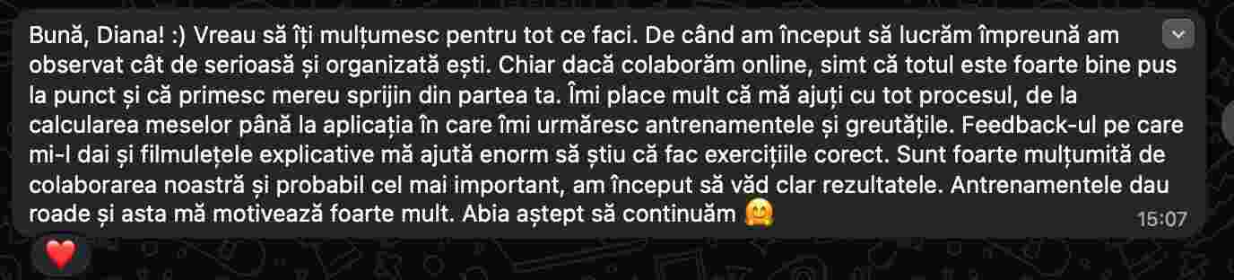 Review message from Marina Stetco