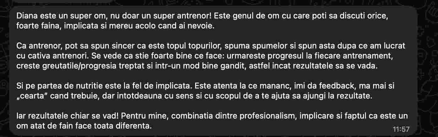 Review message from Andreea Jantea